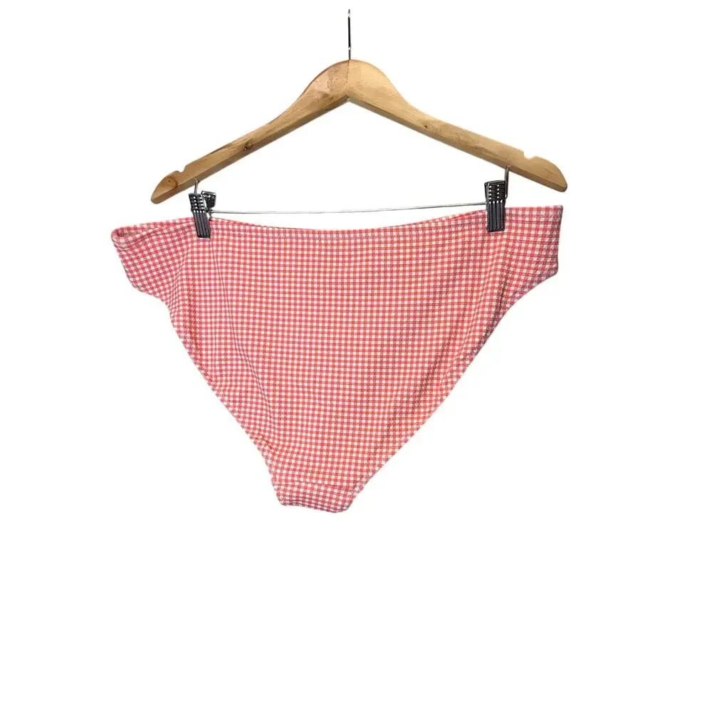 Old Navy Mid-Rise Textured Bikini Swim Bottoms Red Gingham‎ size XXL NWT